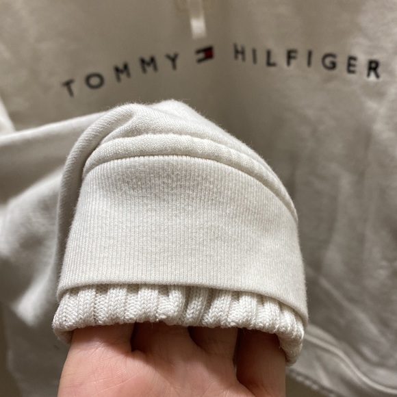 VINTAGE Tommy Hilfiger White Zip Pullover Sweatshirt - Picture 3 of 8